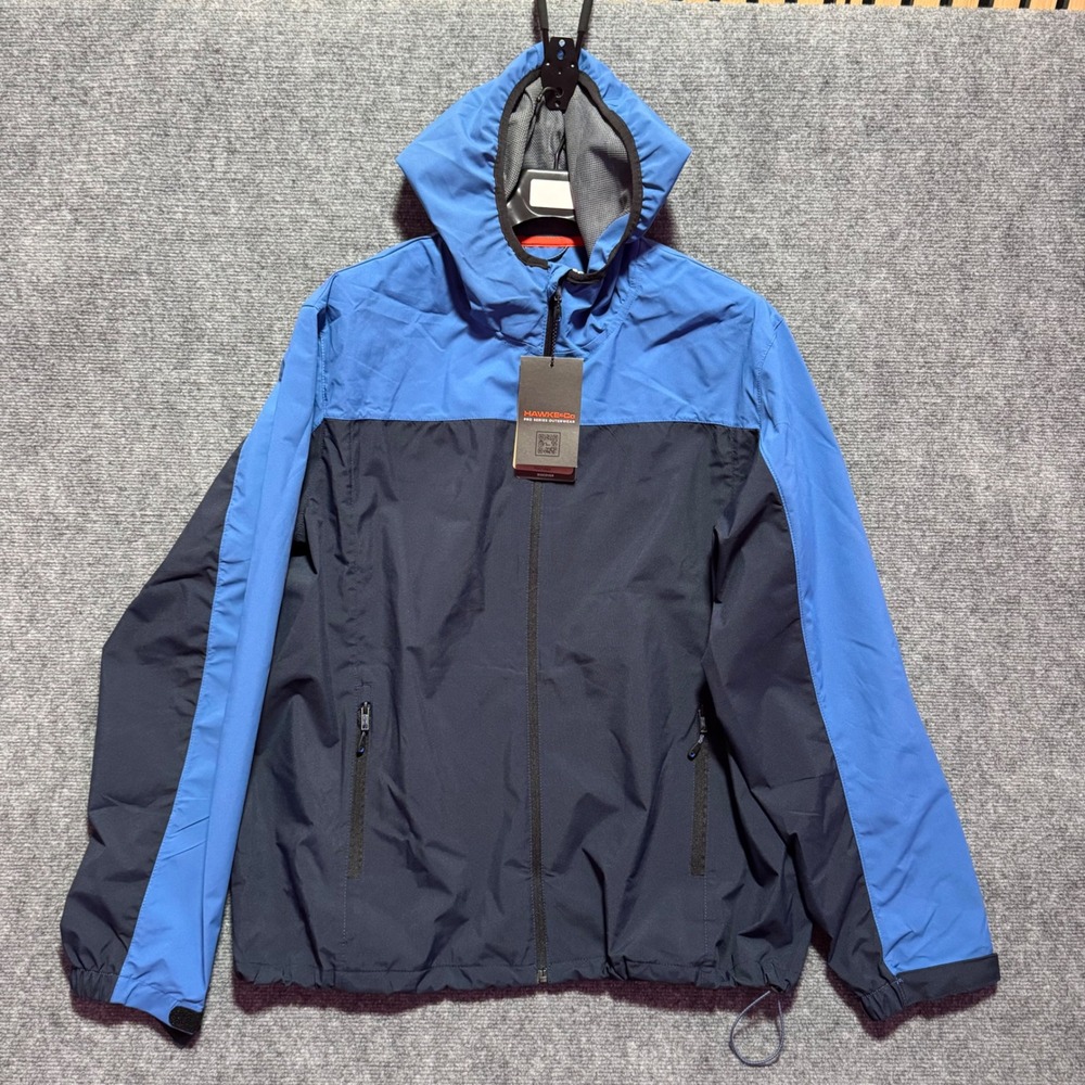 Hawke & Co‎ Mens Pro Series Windbreaker Jacket Blue Navy XL Color Block Hoodie